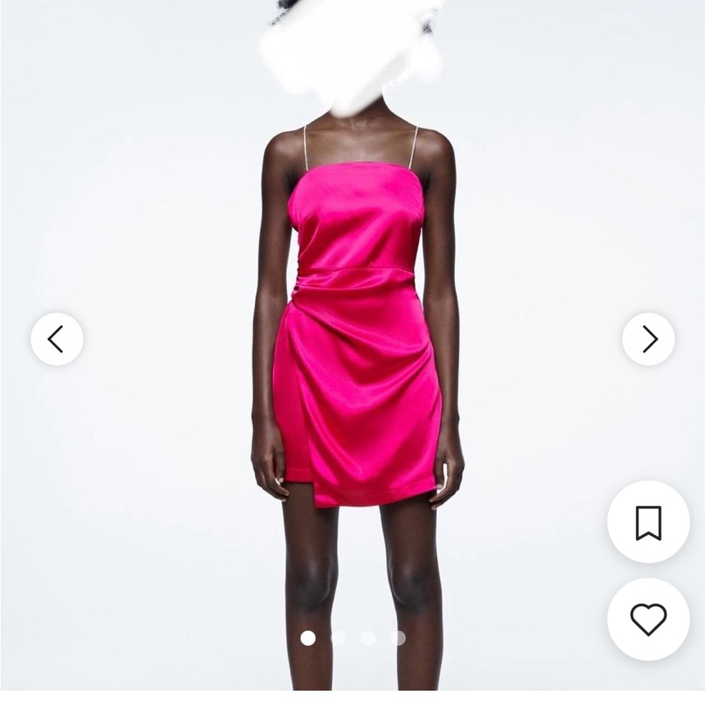 Zara Satin Effect Pink Dress